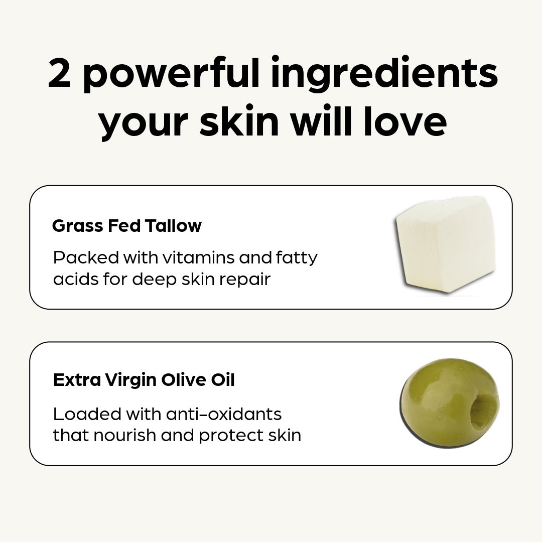 Halal Whipped Grass-Fed Tallow Cream | With Extra Virgin Olive Oil (120ML)
